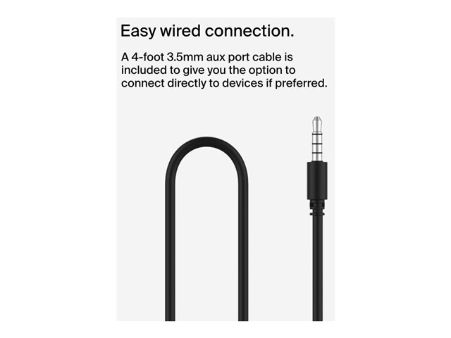 Belkin SoundForm Mini - Headphones with mic - on-ear - Bluetooth - wireless, wired - 3.5 mm jack - black