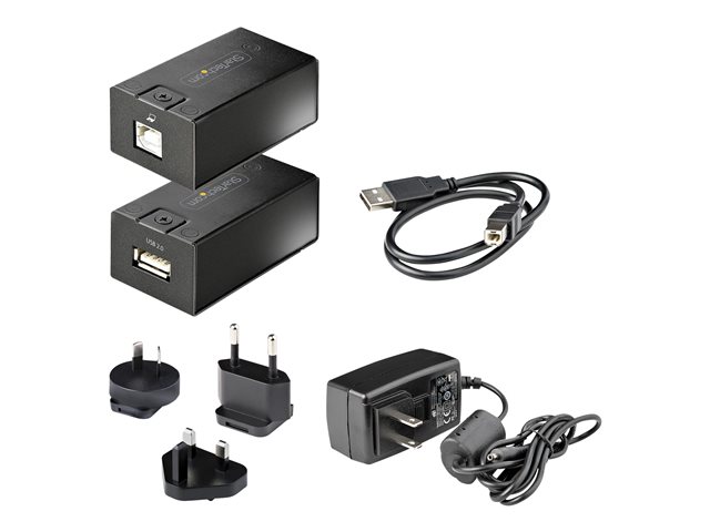 StarTech.com USB 2.0 Extender over Cat5e/Cat6 Cable (RJ45), 492ft/150m USB Over Ethernet Extender/Adapter Kit - Externally Powered USB Extender, USB to Ethernet Converter, 480 Mbps, Rugged Metal Housing (C15012-USB-EXTENDER) - USB extender - USB 2.0