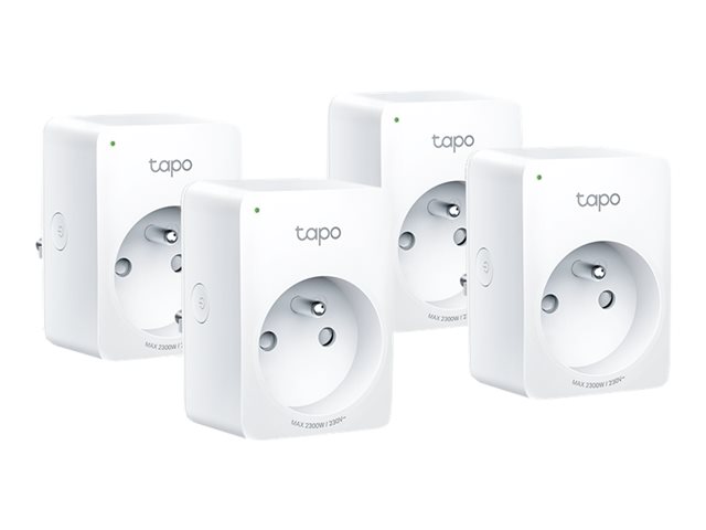 Tapo P100 V2 - Smart plug - mini - wireless - 802.11b/g/n, Bluetooth 4.2 - 2.4 Ghz (pack of 4)