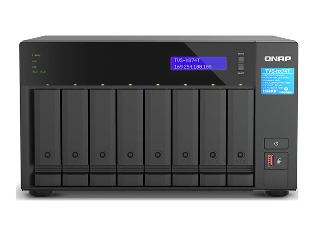 QNAP TVS-h874T - NAS server - 8 bays - SATA 6Gb/s - RAID JBOD, RAID 0, 1, 5, 6, 10, 50, 60 - RAM 32 GB - 2.5 Gigabit Ethernet - iSCSI support