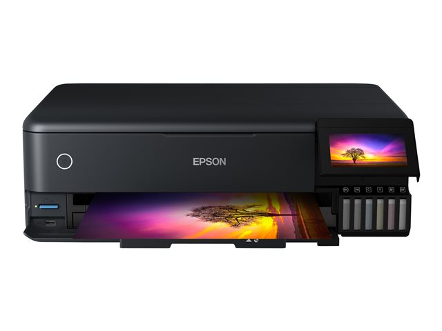 Epson EcoTank ET-8550 - Multifunction printer - colour - ink-jet - refillable - A3 (media) - up to 16 ppm (printing) - USB, LAN, Wi-Fi(ac), USB host - black