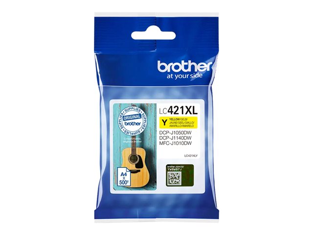 Brother LC421XLY - High Yield - yellow - original - ink cartridge - for Brother DCP-J1140DW, DCP-J1800DW, MFC-J1010DW, MFC-J1012DW