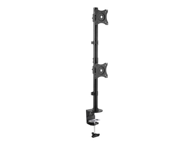 StarTech.com Vertical Desk Mount Dual Monitor Arm - For Monitors 13\" to 27\" - Adjustable - Desk Clamp / Grommet-Hole Mount - Dual VESA Monitors - Black (ARMDUALV) - Mounting kit - for 2 monitors - heavy duty steel - black - screen size: 13\"-27\" - des