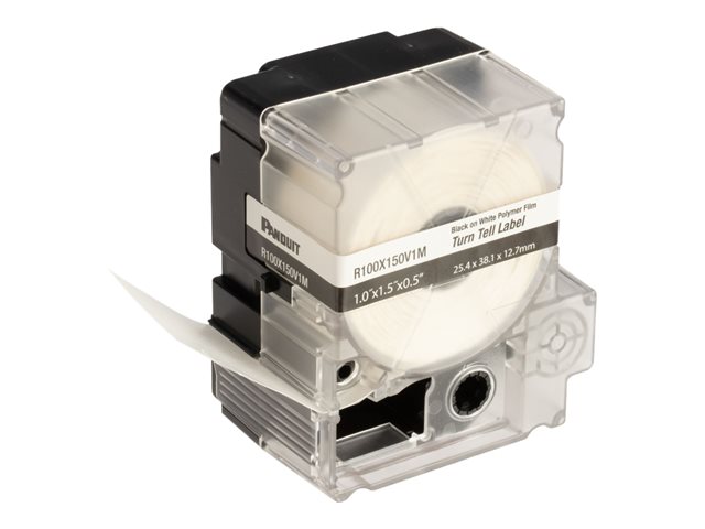 Panduit - Vinyl - acrylic adhesive - 4.5 mil - white - 38.1 x 25.4 mm 100 label(s) (1 roll(s) x 100) labels - for Panduit MP300