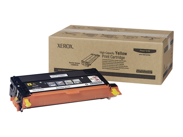 Xerox Phaser 6180MFP - High capacity - yellow - original - toner cartridge - for Phaser 6180DN, 6180MFP/D, 6180MFP/N, 6180N