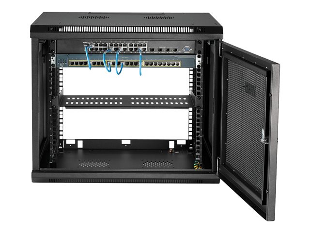 StarTech.com \"9U Wall Mount Server Rack Cabinet - 4-Post Adjustable Depth (2\"\" to 19\"\") Network Equipment Enclosure with Cable Management (RK920WALM)\" - Rack enclosure cabinet - wall mountable - black - 9U