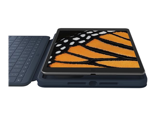 Logitech Rugged Combo 3 Touch for Education - Keyboard and folio case - with trackpad - Apple Smart connector - QWERTY - UK - academic - for Apple 10.2-inch iPad (7th generation, 8th generation, 9th generation)
