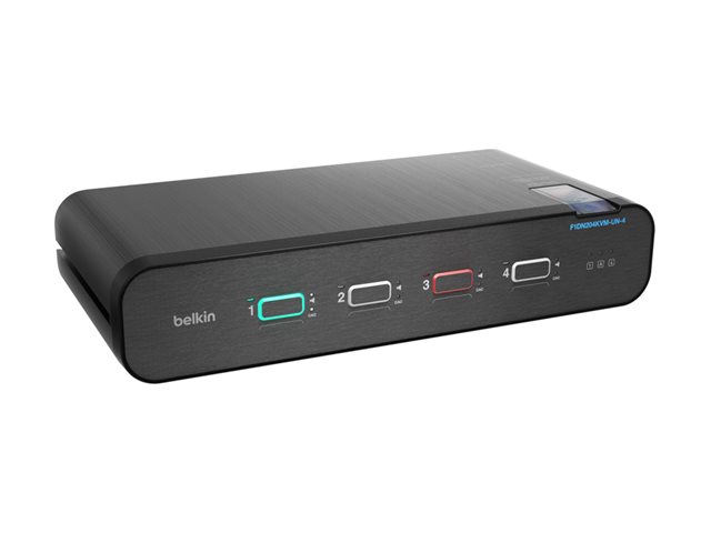 Belkin Universal Secure Dual-Head - 2nd Generation - KVM / audio switch - 4 x KVM / audio - 1 local user - desktop - TAA Compliant