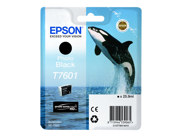 Epson T7601 - 26 ml - photo black - original - blister - ink cartridge - for SureColor P600, SC-P600