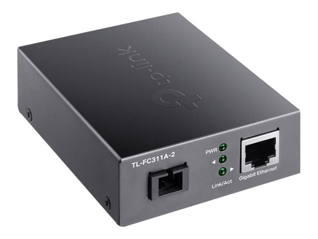 TP-Link TL-FC311A-2 - V1 - fibre media converter - 1GbE - 1000Base-T, WDM, 1000Base-SC - RJ-45 / SC single-mode - up to 2 km - 1310 (TX) / 1550 (RX) nm - for JetStream TL-SG3452XP V1