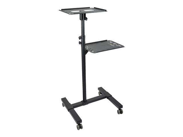 StarTech.com Mobile Projector and Laptop Stand/Cart, Heavy Duty Portable Projector Stand (2 Vented Shelves, hold 22lb/10kg each), Height Adjustable Rolling AV Presentation Cart with Wheels - Lockable Casters - Cart - for projector / notebook - steel
