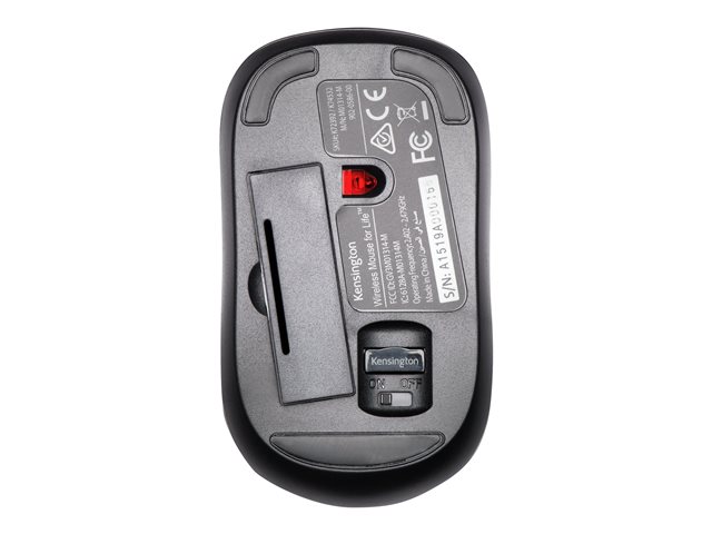 Kensington Wireless ValuMouse - Mouse - right and left-handed - optical - 3 buttons - wireless - 2.4 GHz - USB wireless receiver - black