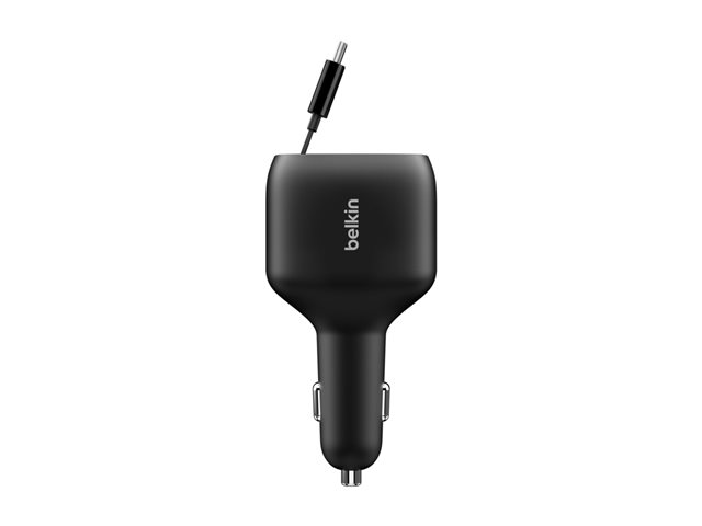 75W 2-Port with Retractable USB-C cable Car Charger