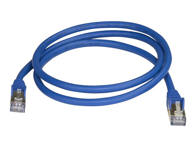 StarTech.com 1m CAT6A Ethernet Cable, 10 Gigabit Shielded Snagless RJ45 100W PoE Patch Cord, CAT 6A 10GbE STP Network Cable w/Strain Relief, Blue, Fluke Tested/UL Certified Wiring/TIA - Category 6A - 26AWG (6ASPAT1MBL) - Patch cable - RJ-45 (M) to RJ-45 (M) - 1 m - STP - CAT 6a - molded, snagless - blue
