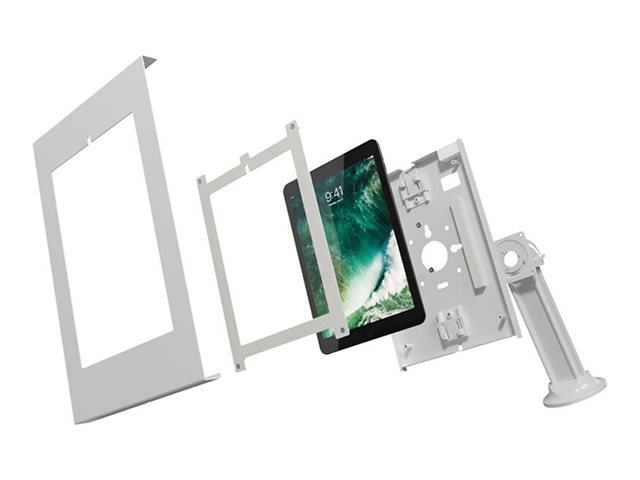 Neomounts DS15-640WH1 - Stand - for tablet - lockable - steel - white - screen size: 9.7\"-11\" - mounting interface: 75 x 75 mm - counter top - for Apple 10.2-inch iPad, 10.5-inch iPad Air (3rd generation), 10.5-inch iPad Pro, 10.9-inch iPad Air (4th generation), 11-inch iPad Pro (3rd generation), 9.7-inch iPad (5th generation, 6th generation), 9.7-inch iPad Pro, iPad Air, iPad Air 2, Samsung Galaxy Tab A (10.1 in), Tab A7 (10.4 in), Tab S6