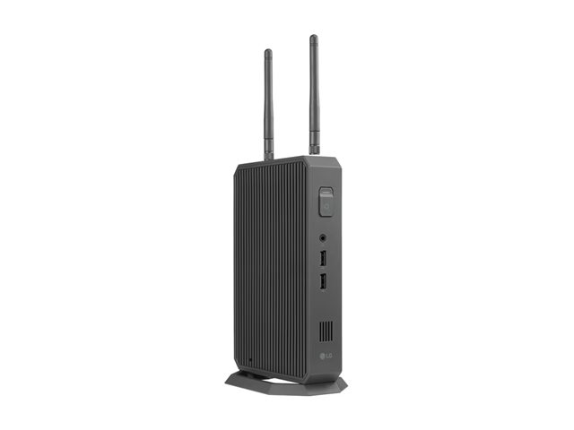 LG CQ600I-6P - Thin client - USFF 1 x Celeron N5105 / up to 2.9 GHz - RAM 8 GB - SSD - eMMC 16 GB - NVMe - UHD Graphics - Gigabit Ethernet, IEEE 802.11ax (Wi-Fi 6) - IGEL OS - monitor: none - dark grey