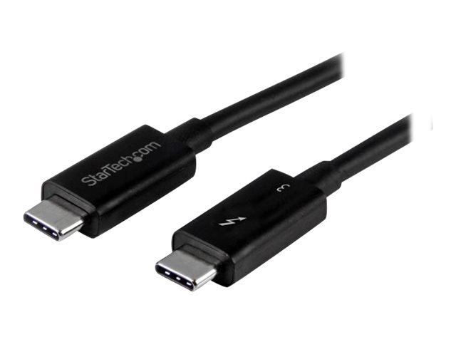StarTech.com 50cm (1.6ft) Thunderbolt 3 Cable, 40Gbps, 100W PD, 4K/5K Video, Thunderbolt-Certified, Compatible w/ TB4/USB 3.2/DisplayPort - Thunderbolt cable - 24 pin USB-C (M) to 24 pin USB-C (M) - Thunderbolt 3 / USB / DisplayPort - 50 cm - black - for P/N: PEXUSB321C, TB33A1C, TB3DK2DHV, TB3DK2DHVUE, TB3DK2DPPDUE, TB3DKDPMAW, TB3DKDPMAWUE