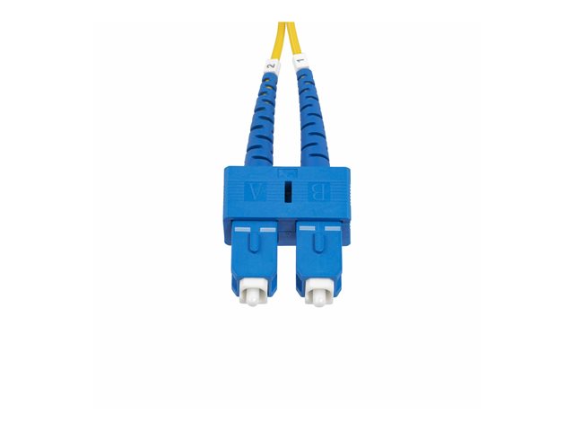 StarTech.com 1m (3.3ft) SC to SC (UPC) OS2 Single Mode Duplex Fiber Optic Cable, 9/125µm, Laser Optimized, 40G/100G Zipcord, Bend Insensitive, Low Insertion Loss - LSZH Fiber Patch Cord (SMDOS2SCSC1M) - Patch cable - SC/UPC single-mode (M) to SC/UPC