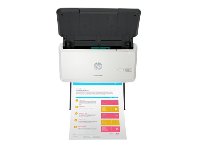 HP Scanjet Pro 2000 s2 Sheet-feed - Document scanner - Duplex - 216 x 3100 mm - 600 dpi x 600 dpi - up to 35 ppm (mono) - ADF (50 sheets) - up to 3500 scans per day - USB 3.0