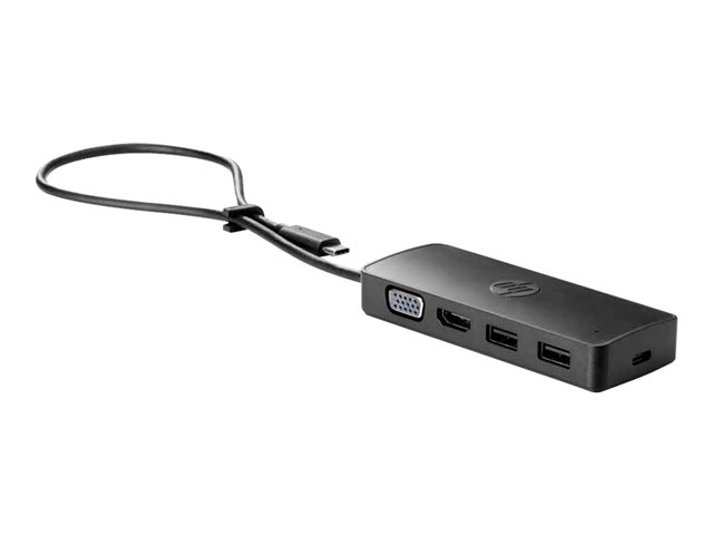 HP Travel Hub G2 - Port replicator - USB-C - VGA, HDMI - for OMEN by HP Laptop 16, Victus by HP Laptop 15, 16, EliteBook 830 G6, Fortis 11 G9