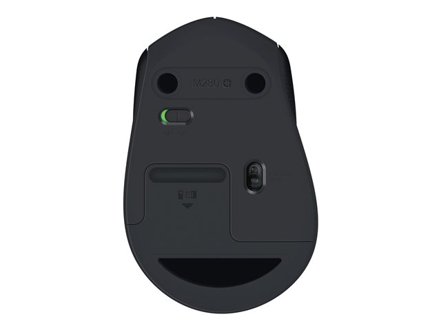 Logitech M280 - Mouse - right-handed - optical - 3 buttons - wireless - 2.4 GHz - USB wireless receiver - black