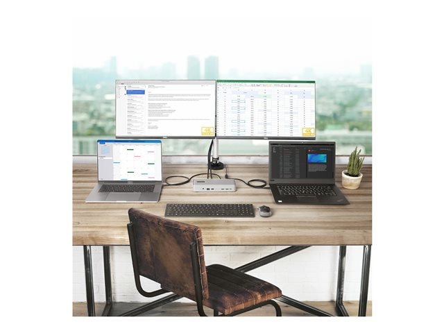 StarTech.com Dual-Laptop USB-C KVM Docking Station, Dual Monitor 4K 60Hz DisplayPort Dock, 5-Port USB Hub, GbE, 90W/45W Power Delivery to Two Laptops, Windows/Mac, 2-Host KVM Dock - Docking station - USB-C 3.2 Gen 2 - 2 x DP - 1GbE - TAA Compliant