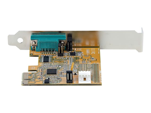 StarTech.com PCI Express Serial Card, PCIe to RS232 (DB9) Serial Interface Card, PC Serial Card with 16C1050 UART, Standard or Low Profile Brackets, COM Retention, For Windows & Linux - PCIe to DB9 Card (11050-PC-SERIAL-CARD) - Serial adapter - PCIe 2.0 low profile - RS-232 x 1 - yellow