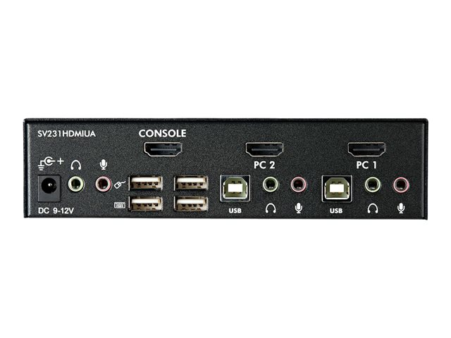 StarTech.com 2 Port USB HDMI KVM Switch with Audio and USB 2.0 Hub - 1080p (1920 x 1200), Hotkey Support - Dual Port Keyboard Video Monitor Switch (SV231HDMIUA) - KVM / audio / USB switch - 2 x KVM / audio / USB - 1 local user - desktop - for P/N: IM12D1500P, SVA12M2NEUA, SVA12M5NA