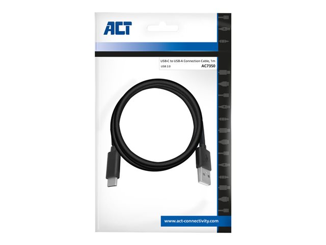USB-kabel - 24 pin USB-C (M) naar USB (M) - USB 2.0 - 5 V - 3 A - 1 m - zwart