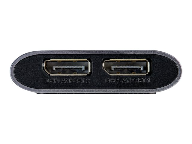 StarTech.com Thunderbolt 3 to Dual DisplayPort Adapter DP 1.4, Dual 4K 60Hz or Single 8K/5K Thunderbolt 3 to DP Adapter, TB3 to 2x DisplayPort Monitor Video Display Adapter, Mac/Windows - TB3 to DP 1.4 Adapter - USB / DisplayPort adapter - 24 pin USB-C (M) to DisplayPort (F) - Thunderbolt 3 / DisplayPort 1.4 - 46 cm - 8K support - silver
