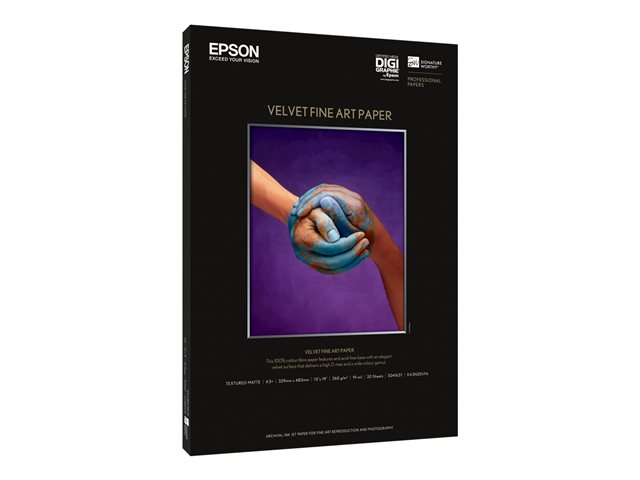 Epson Fine Art Velvet - Velvet - A2 (420 x 594 mm) 25 sheet(s) fine art paper - for SureColor P5000, P800, SC-P10000, P20000, P5000, P7500, P900, P9500