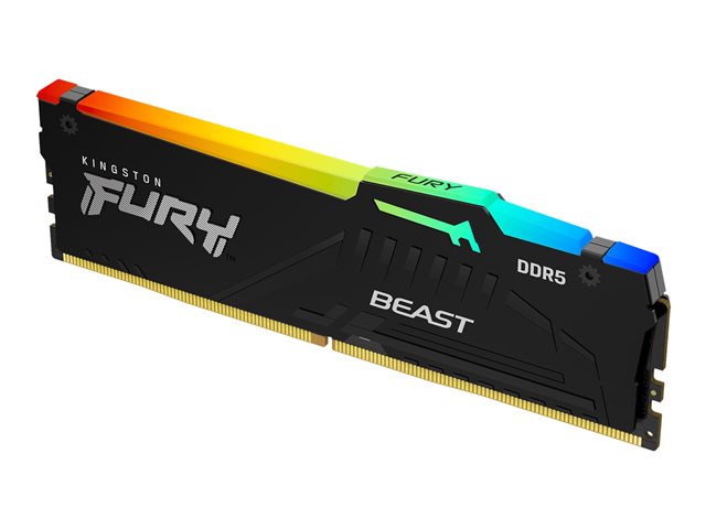 Kingston FURY Beast RGB - DDR5 - kit - 64 GB: 4 x 16 GB - DIMM 288-pin - 5200 MHz / PC5-41600 - CL40 - 1.25 V - unbuffered - on-die ECC - black