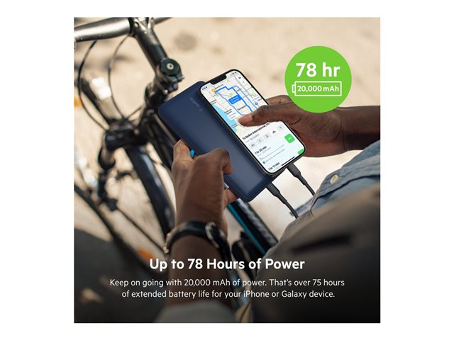 20K Power Bank USB-A / C 15w Blue