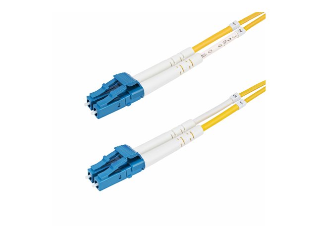 StarTech.com 25m (82ft) LC to LC (UPC) OS2 Single Mode Duplex Fiber Optic Cable, 9/125µm, Laser Optimized, 10G, Bend Insensitive, Low Insertion Loss - LSZH Fiber Patch Cord (SMDOS2LCLC25M) - Patch cable - LC/UPC single-mode (M) to LC/UPC single-mode