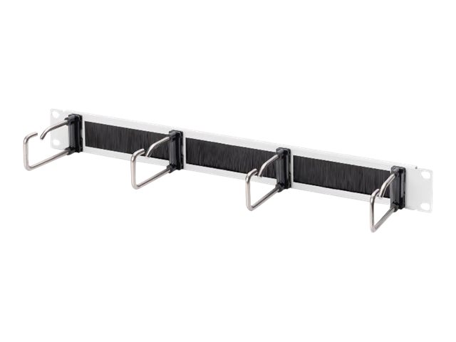 1U cable management panel with brush 4x