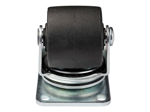 StarTech.com Heavy Duty Casters for Server Racks/Cabinets, Set of 4 Universal M6 2-inch Swivel Caster Kit, 45x75mm Pattern, Replacement Caster Wheels for 4 Post Racks, Steel/Plastic - 4-Pack Rolling Caster Kit (RKCASTER2) - Rack casters kit - black, silver