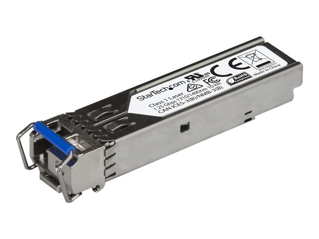 StarTech.com Juniper SFP-GE10KT13R14 Compatible SFP Module, 1000BASE-BX-U, 1 Gigabit Ethernet Bi-Directional (BiDi) Fiber Single Strand SFP, LC 10km, Mini GBIC Transceiver SFP, Upstream - Lifetime Warranty (SFPGE10KT3R4) - SFP (mini-GBIC) transceiver module (equivalent to: Juniper SFP-GE10KT13R14) - GigE - 1000Base-BX10-U - LC single-mode - up to 10 km - 1310 (TX) / 1490 (RX) nm