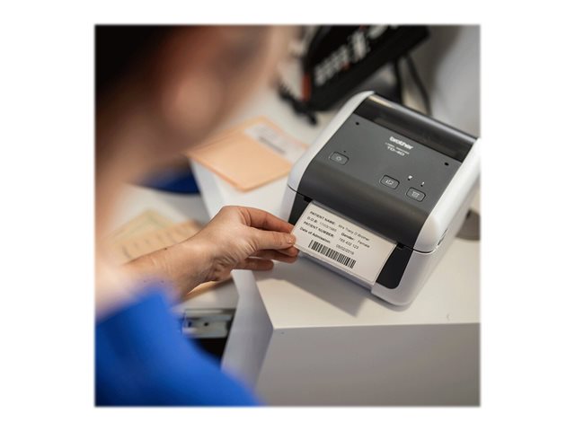 Brother TD-4520DN - Label printer - direct thermal - Roll (11.8 cm) - 300 x 300 dpi - up to 152 mm/sec - USB 2.0, LAN, serial - grey, white
