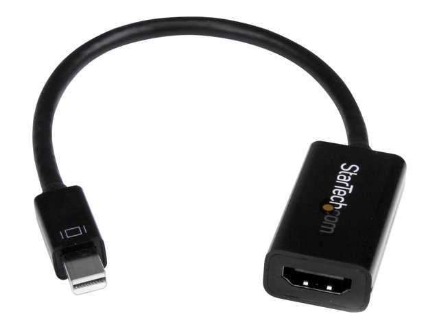 StarTech.com Mini DisplayPort to HDMI Audio / Video Converter - mDP 1.2 to HDMI Active Adapter for Ultrabook / Laptop - 4K @ 30Hz - Black (MDP2HD4KS) - Video converter - DisplayPort - HDMI - black
