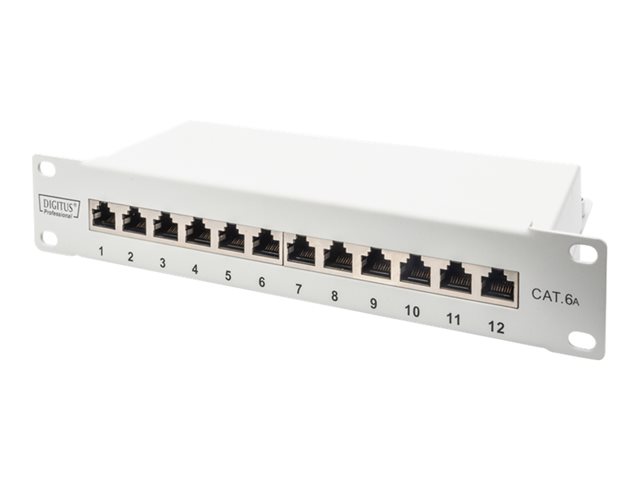 CAT 6A Patch Panel shielded 12-Port labe
