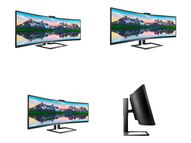 Philips Brilliance P-line 499P9H - LED monitor - curved - 49\" (48.8\" viewable) - 5120 x 1440 Dual Quad HD @ 60 Hz - VA - 450 cd/m² - 3000:1 - DisplayHDR 400 - 5 ms - 2xHDMI, DisplayPort, USB-C - speakers - textured black