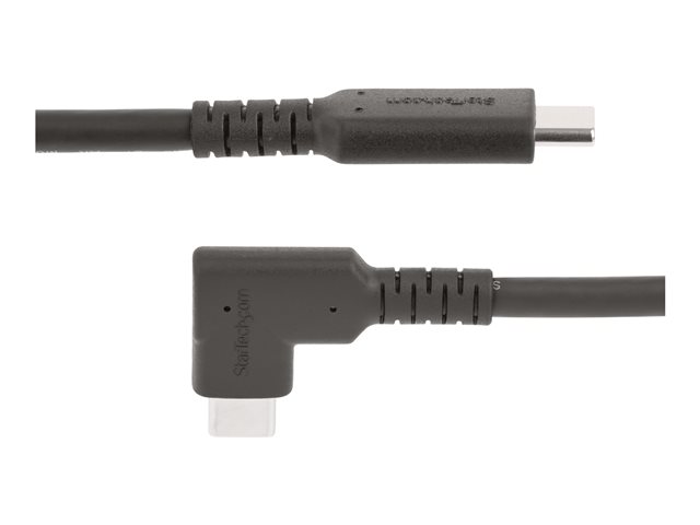 StarTech.com 6ft (2m) Rugged Right Angle USB-C Cable, USB 3.2 Gen 1 (5 Gbps), USB C to C Data Transfer Cable, 4K 60Hz DP Alt Mode, 100W Power Delivery - 90 Degree USB-C Cable (RUSB315CC2MBR) - USB cable - 24 pin USB-C (M) straight to 24 pin USB-C (M) right-angled - USB 3.2 Gen 1 - 2 m - rugged, 4K60Hz support - black