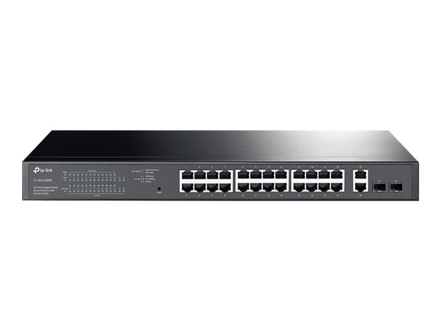 TP-Link TL-SG1428PE - Switch - smart - 24 x 10/100/1000 (PoE+) + 2 x 10/100/1000 - rack-mountable - PoE+ (250 W) - AC 100 - 240 V