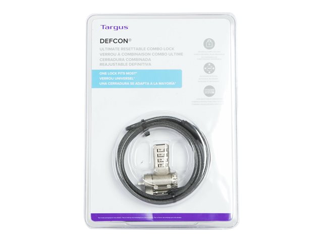 Targus DEFCON - Security cable lock - silver - 2 m