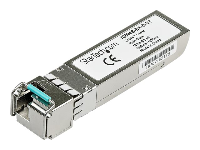 StarTech.com HPE JD094B-BX-D Compatible SFP+ Module, 10GBASE-BX, 10 Gigabit Ethernet Bi-Directional (BiDi) Fiber Single Strand SFP+, LC 10km, HPE 5900, 12500, 5500 Mini GBIC Transceiver - Lifetime Warranty (JD094B-BX-D-ST) - SFP+ transceiver module (