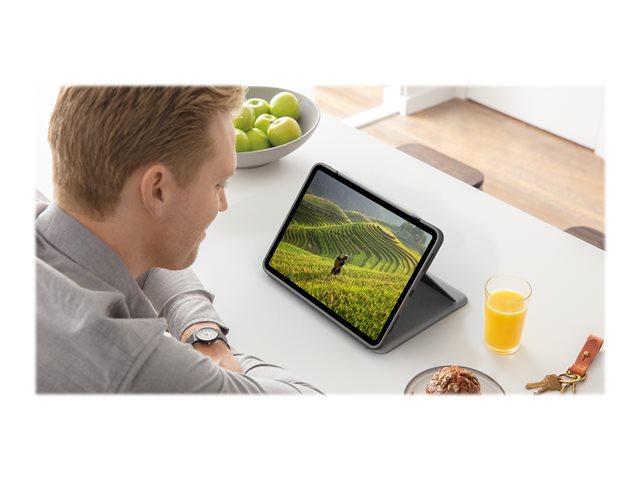 Logitech Folio Touch - Keyboard and folio case - with trackpad - backlit - Apple Smart connector - QWERTZ - Swiss - oxford grey - for Apple 10.9-inch iPad Air (4th generation, 5th generation)