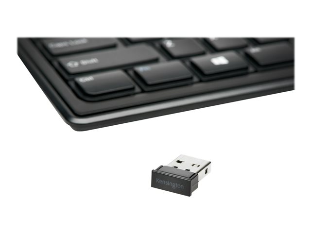 Kensington Advance Fit Slim - Keyboard - wireless - 2.4 GHz - Belgium - black - retail