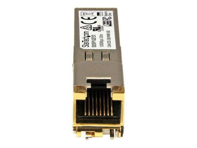 StarTech.com Juniper EX-SFP-1GE-T Compatible SFP Module, 1000BASE-T, SFP to RJ45 Cat6/Cat5e, 1GE Gigabit Ethernet SFP, RJ-45 (Copper) 100m, 1Gbps/1000Mbps Mini GBIC Transceiver SFP Module - Lifetime Warranty (EXSFP1GETST) - SFP (mini-GBIC) transceiver module (equivalent to: Juniper EX-SFP-1GE-T) - 1GbE - 1000Base-T - RJ-45 - up to 100 m