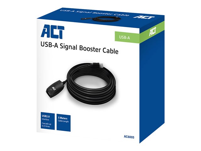 USB-verlengkabel - USB (M) naar USB (V) - USB 2.0 - 5 m - signaalversterker