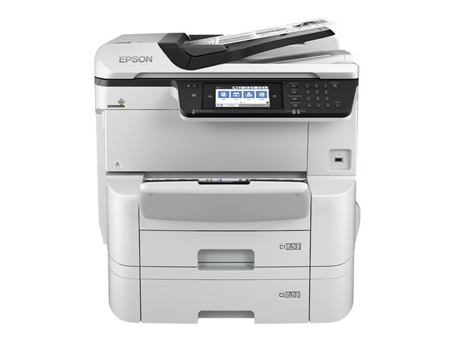 Epson WorkForce Pro WF-C8690DTWF - Multifunction printer - colour - ink-jet - A3 (media) - up to 22 ppm (copying) - up to 24 ppm (printing) - 835 sheets - 33.6 Kbps - Gigabit LAN, USB host, NFC, USB 3.0, USB 2.0 host, Wi-Fi(ac)